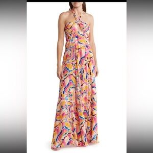 NWT AFRM Revolve Emerson Maxi Dress in Summer Butterfly color print Small $168